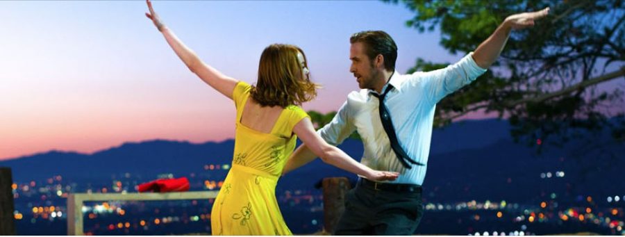 Sebastian (Ryan Gosling) and Mia (Emma Stone) in La La Land. Photo by Dale Robinette.