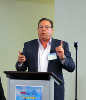 CEO Joe Vangieri presents DigiTrax Entertainment's global business strategy at the InnoSTARS competition in Atlanta GA