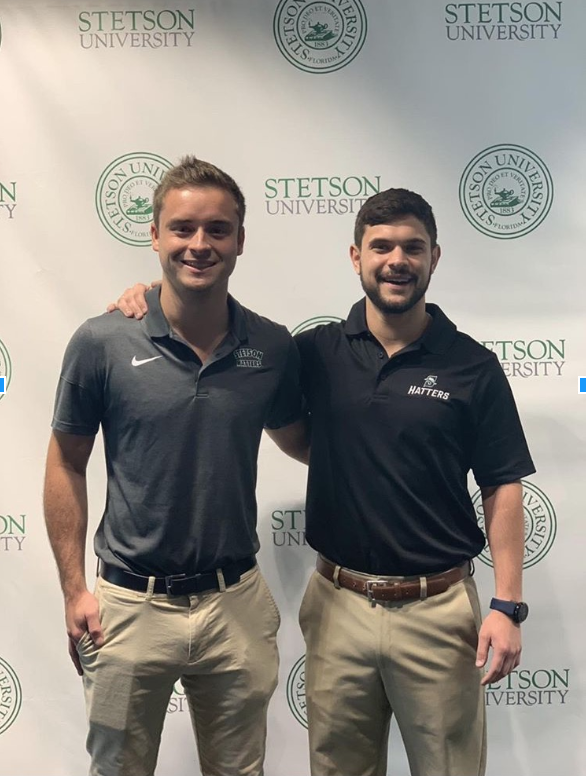 Pi  Kappa Phi representatives Adam Collins and Parker Begale are at Stetson University to help recharter the fraternity.