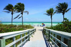 A sunny Florida beach? Or the scene of a violent crime?