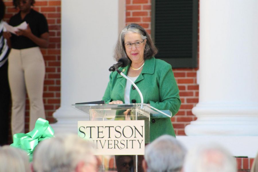 President Wendy Libby at the grand opening of the renovated CUB in January. Photo by Cat Keve.