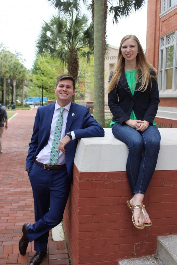 George+Alderman+and+Hannah+Weary%2C+candidates+for+SGA+President+and+Vice+President+for+the+2019-2010+academic+year.