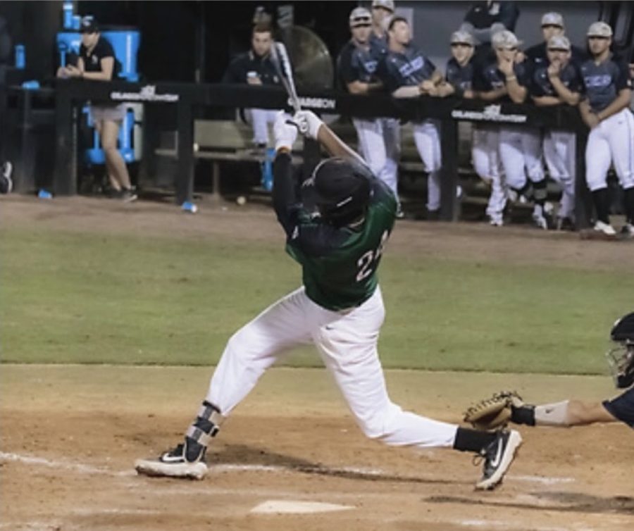 Brandon+Hylton+24+swinging+at+one+of+his+view+at+bats+from+the+2018+season.+Photo+courtesy+of+Stetson+University+Athletics.